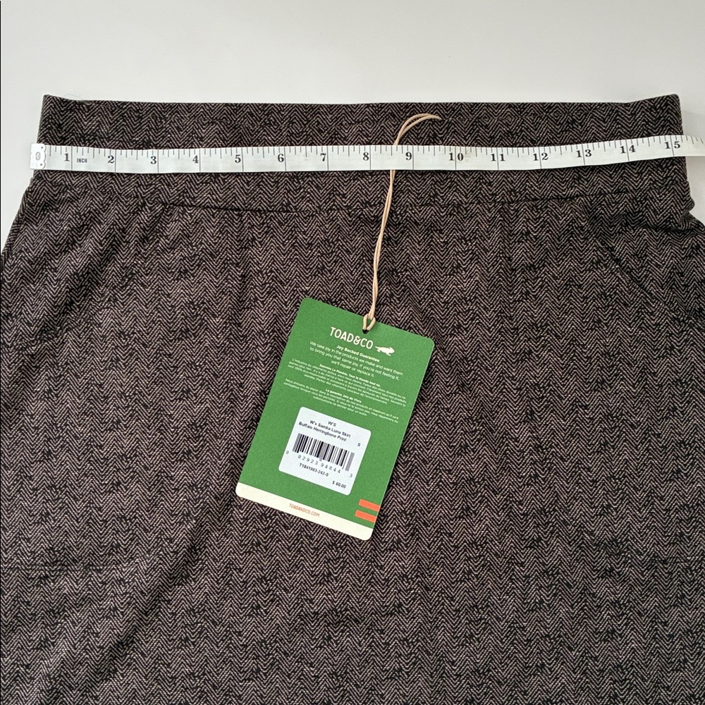 NWT Toad&Co Samba Luna Skirt in Buffalo Herringbone print; sustainable gorpcore - Picture 11 of 11